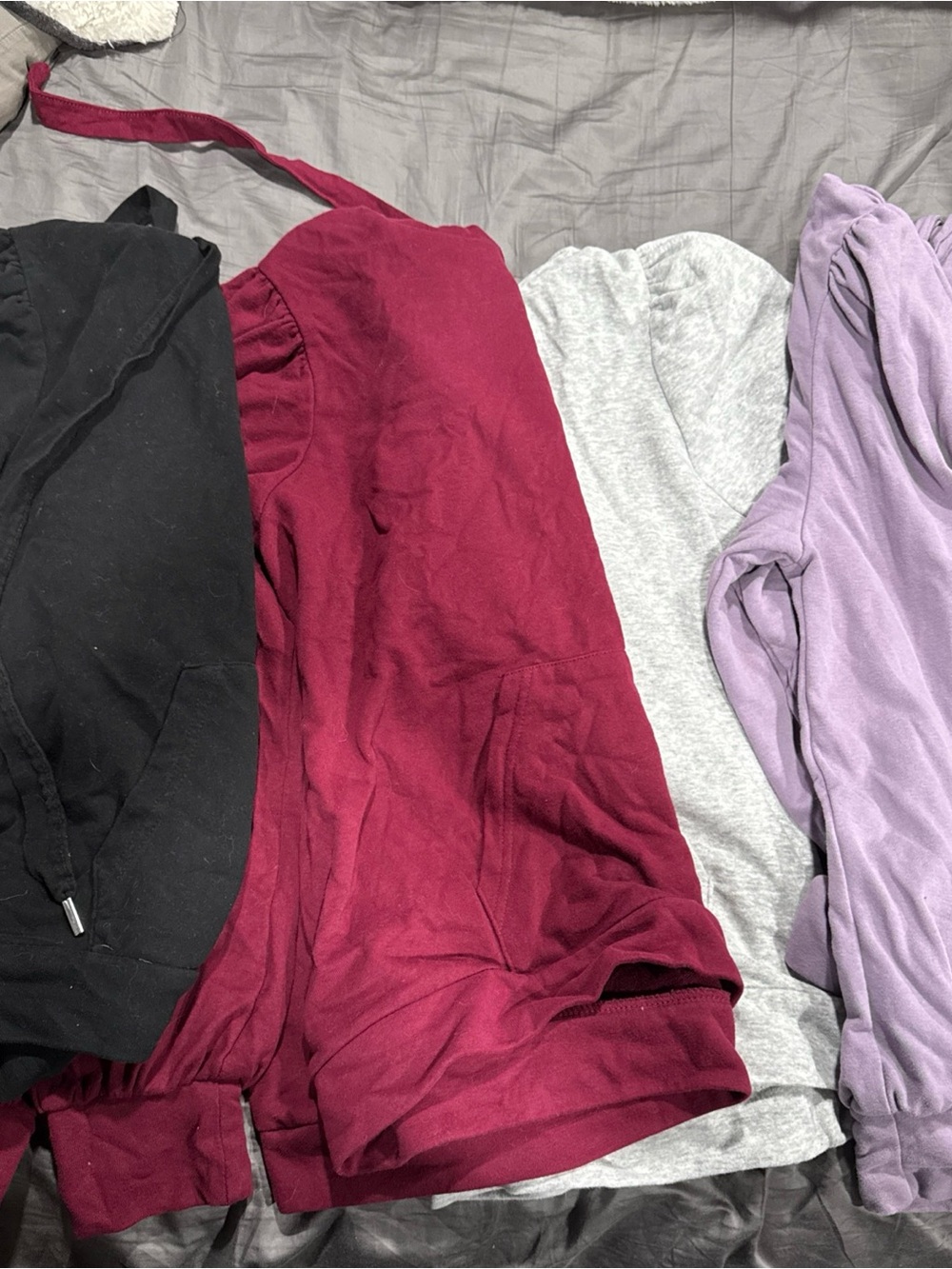 Members Mark Mixed Casual Hoodies - Black, Burgundy, Gray, Lavender Lot of 4